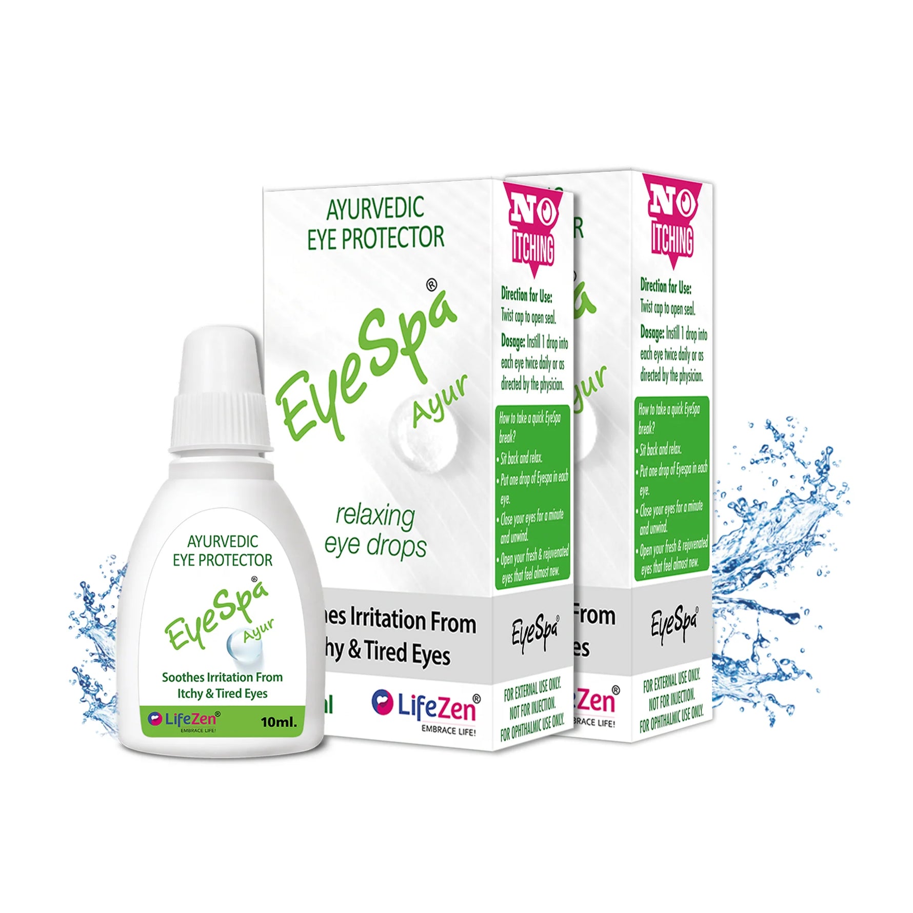 Lifezen EyeSpa Ayurvedic Eye Drops - With Triphala, Rose Water, Bhringaraj & Honey for Complete Eye Care