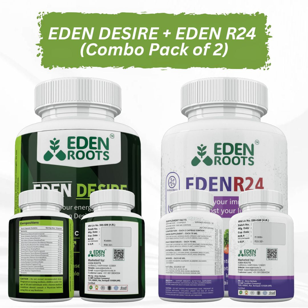 Eden Roots Eden Desire + Eden R24 Capsules - 60 Capsules (Combo)