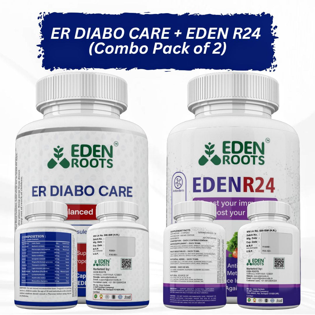 Eden Diabo Care + Eden R24 Capsules - 60 Capsules (Combo)