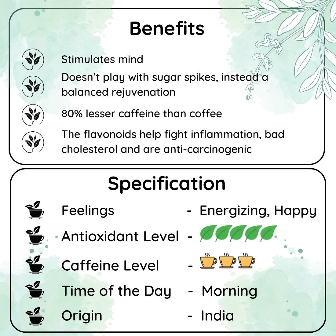 Radhikas Fine Teas Stress Buster English Breakfast Chai - Relax, Energize & Improve Mood - 100gm