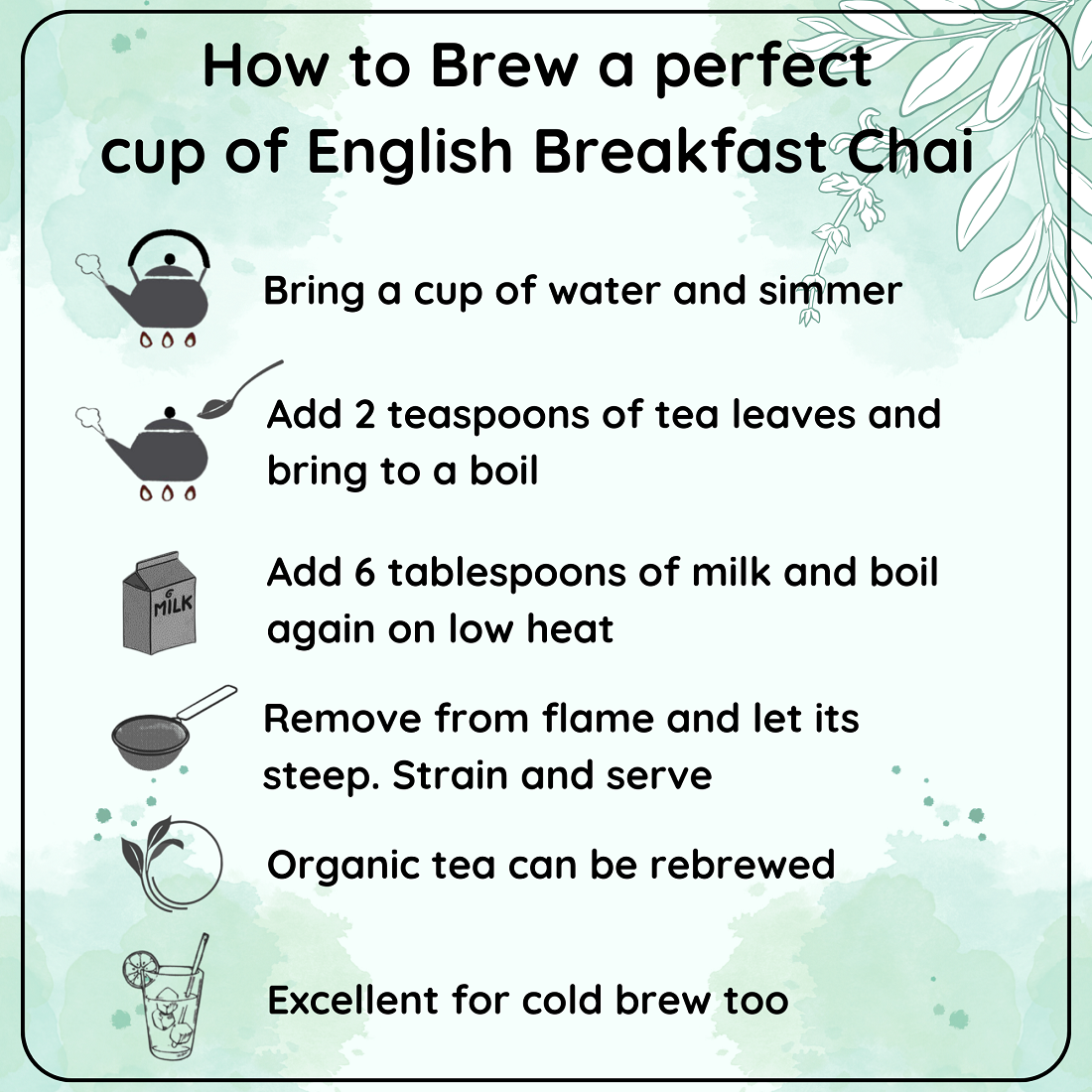 Radhikas Fine Teas Stress Buster English Breakfast Chai - Relax, Energize & Improve Mood - 100gm