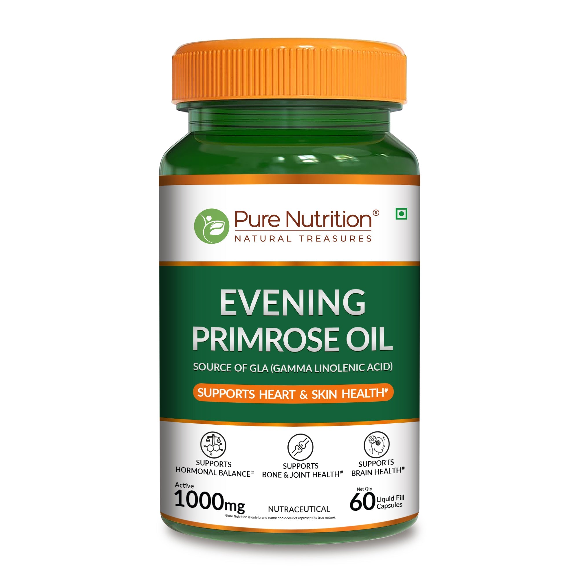 Pure Nutrition Evening Primrose Oil 10% GLA – 60 Liquid Filled Capsules | Women’s Wellness Support