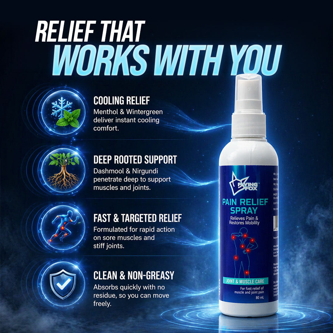 Flying Fox Pain Relief Spray - Fast Acting Muscle & Joint Recovery (80ml)