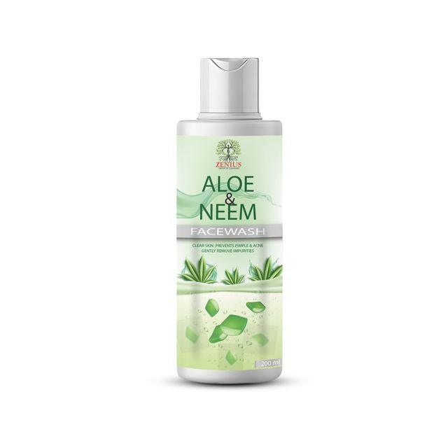 Zenius Aloe Neem Facewash - Facewash for Various Skin Types, Best Facewash for Acne and Dry Skin - 200ml
