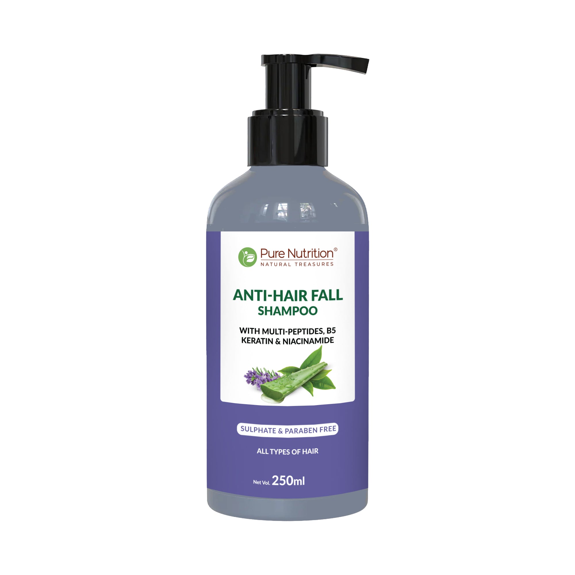 Pure Nutrition Anti-Hairfall Shampoo – 250ml | With Multi-Peptides, B5 & Keratin | Strengthening Care