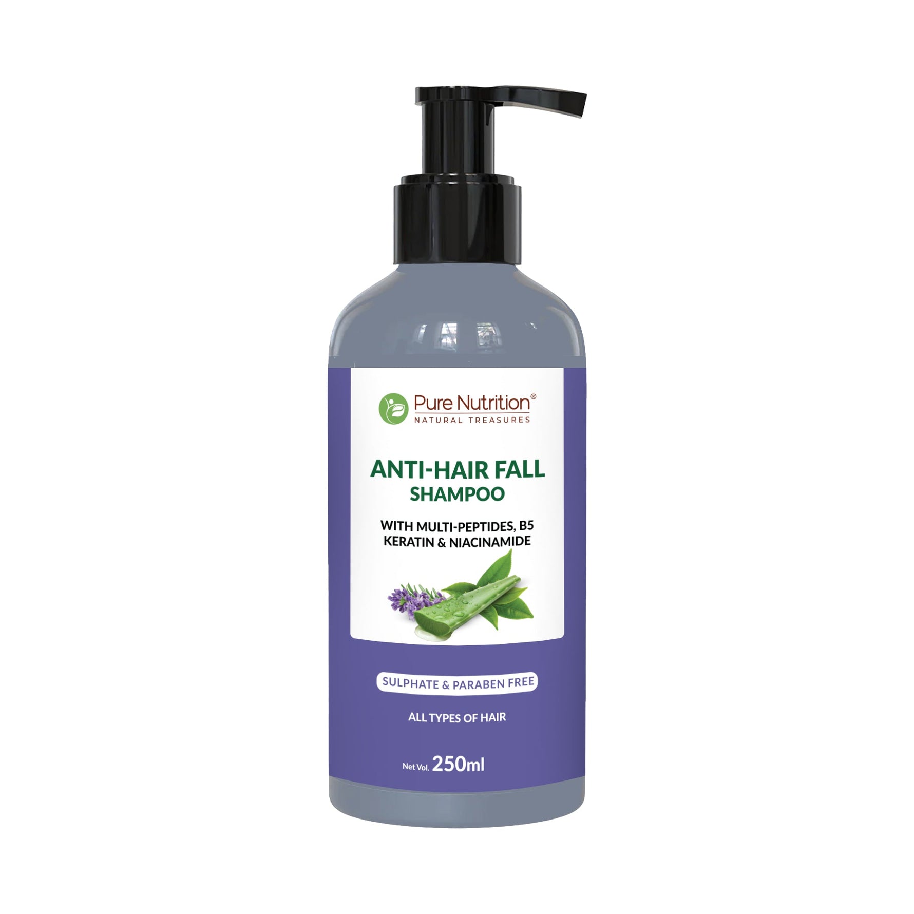 Pure Nutrition Anti-Hairfall Shampoo – 250ml | With Multi-Peptides, B5 & Keratin | Strengthening Care