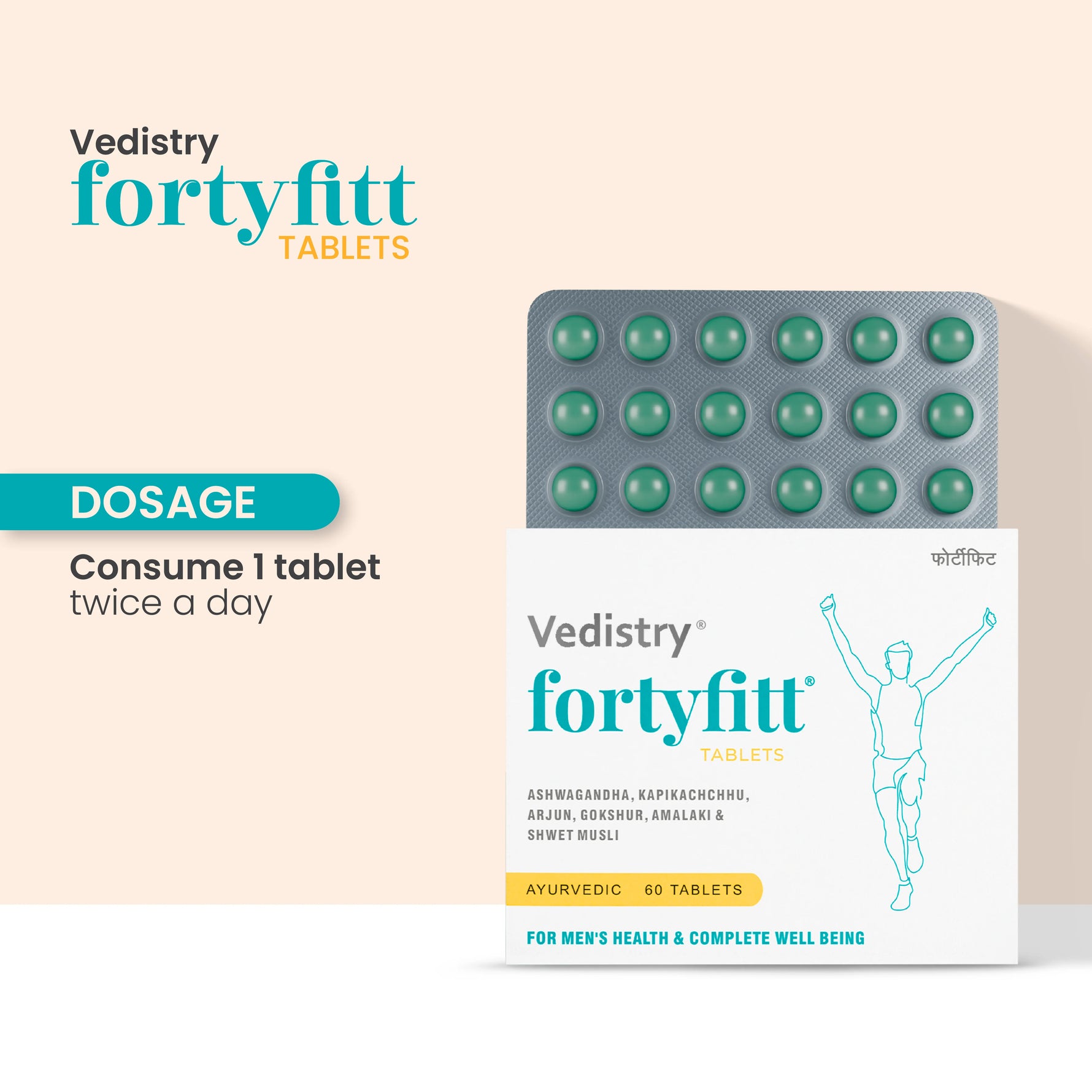 Vedistry Fortyfitt Tablets - Daily Vitality & Stamina Supplement for Adults 40+