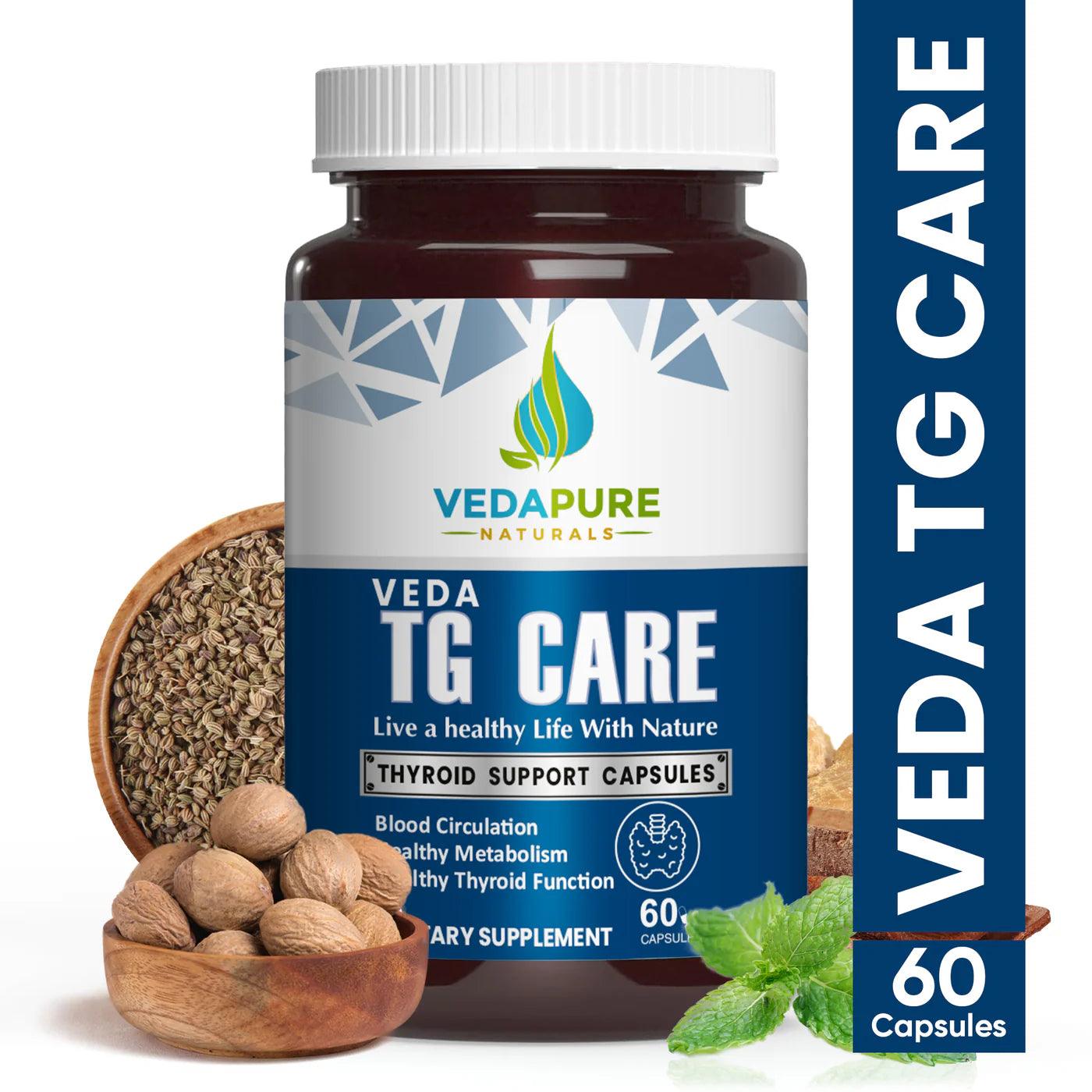 Vedapure Naturals TG Care Capsules Thyroid supplement For Men & women- 60 Capsules
