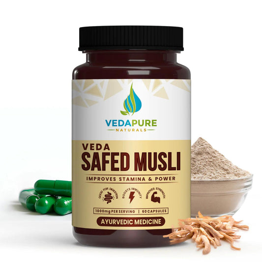 Vedapure Naturals Safed Musli Capsules For Strength- 60 Capsules