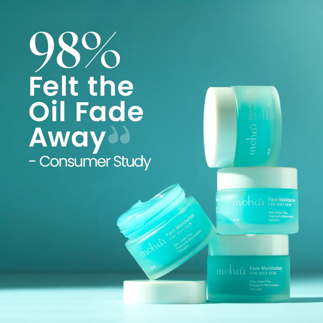 Moha Face Moisturizer for Oily Skin 100ml - Non-Comedogenic Matte Gel Cream