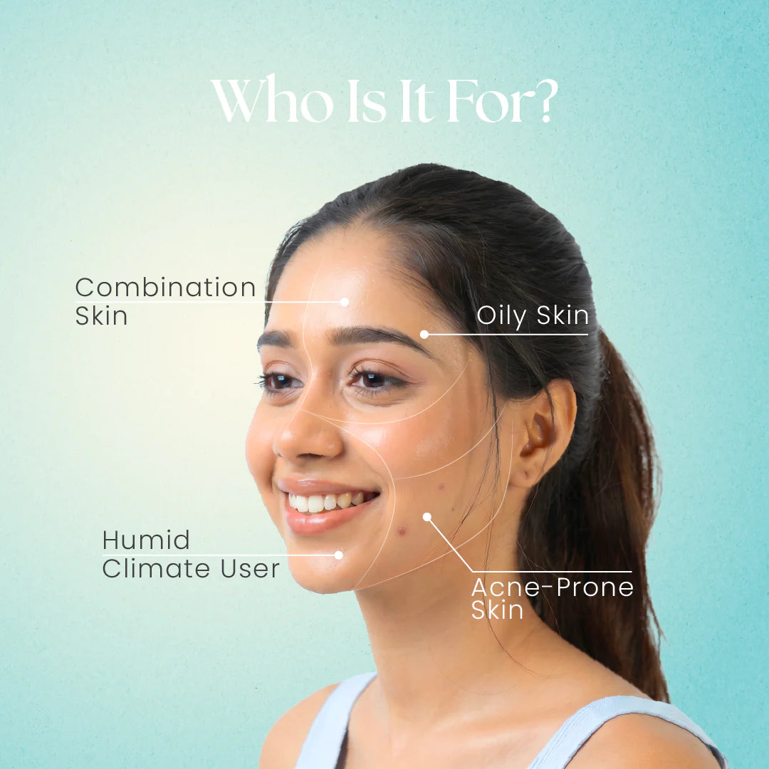 Moha Face Moisturizer for Oily Skin 100ml - Non-Comedogenic Matte Gel Cream