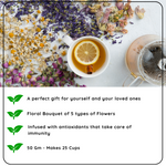 Radhikas Fine Teas Festive Floral Gift Tea Collection – Rose, Jasmine, Chamomile, Hibiscus & Butterfly Pea Herbal Collection