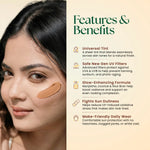 Moha Tinted Fluid Sunscreen SPF 50+ PA++++ - No White Cast Matte Sunscreen Fluid