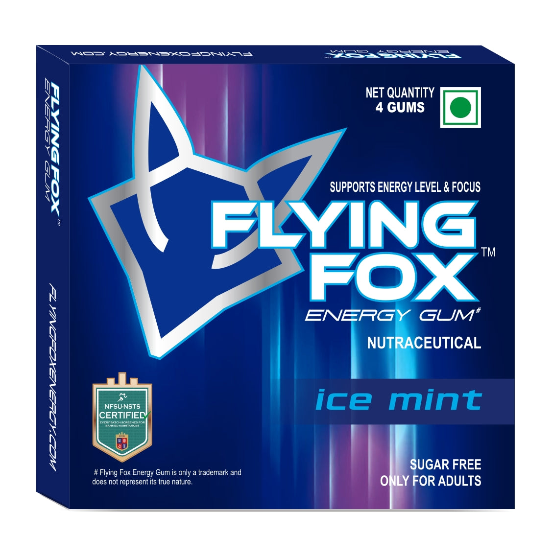 Flying Fox Slow Melt Energy Gummies - Caffeine & L-Theanine Focus (10 Count)