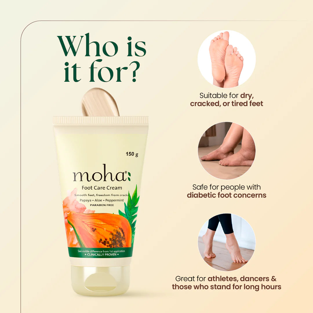 Moha: Foot Care Cream (100g)- Ayurvedic Cracked Heel Repair & Dry Skin Foot Cream