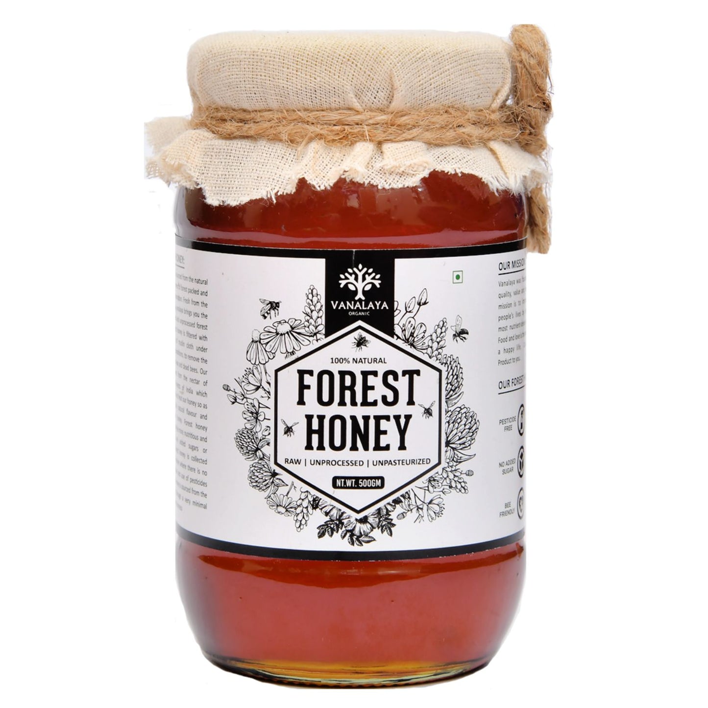 Vanalaya 100% Natural Forest Honey - Raw, Unprocessed, Unpasteurized, Pure Honey