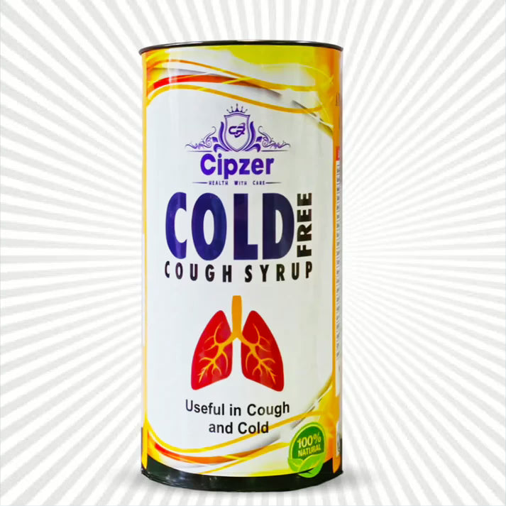 Cipzer Cold Free Cough Syrup 200ml | Natural Relief from Cold, Cough, Sore Throat & Congestion