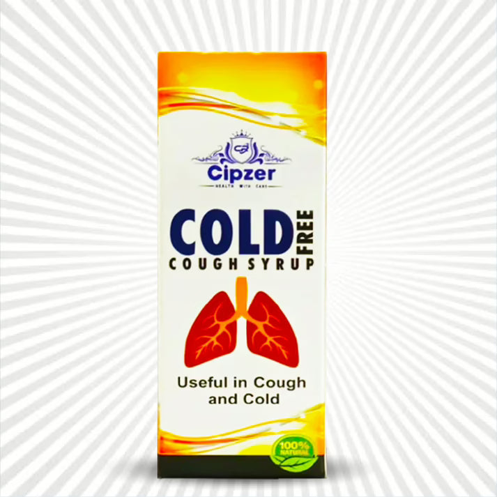 Cipzer Cold Free Cough Syrup - 100ml | Relief from Cold, Cough, Sore Throat & Respiratory Discomfort