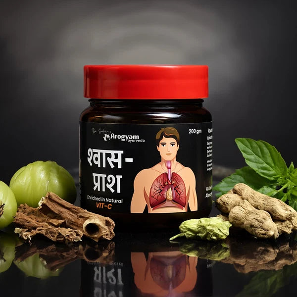 Arogyam Shwas Prash Sugar Free – Ayurvedic Herbal Prash for Respiratory & Throat Wellness Support – 200g