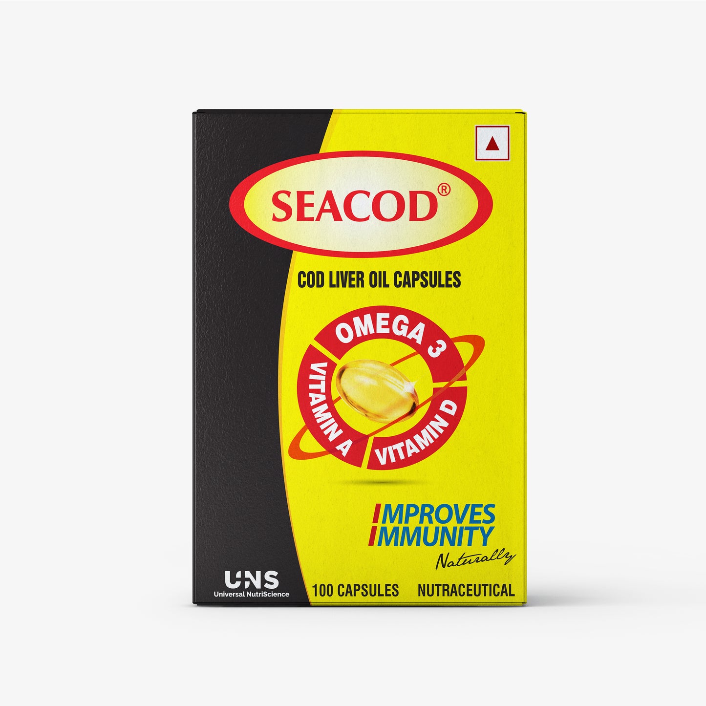 Seacod Cod Liver Oil Capsule 300 mg | Omega-3, Vitamins D & A | Immune & Heart Health