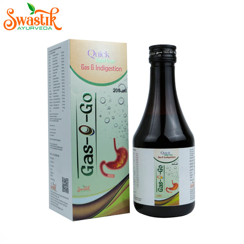 Swastik Gas-O-Go Syrup - Best Ayurvedic Syrup for Gas and Acidity - Pack of 2