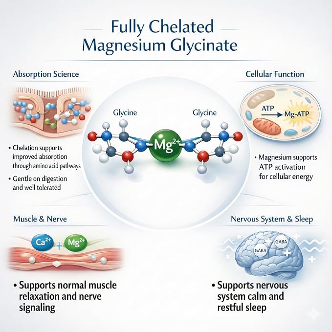 Suplee Magnesium Glycinate 2000mg, 60 Vegetarian Tablets