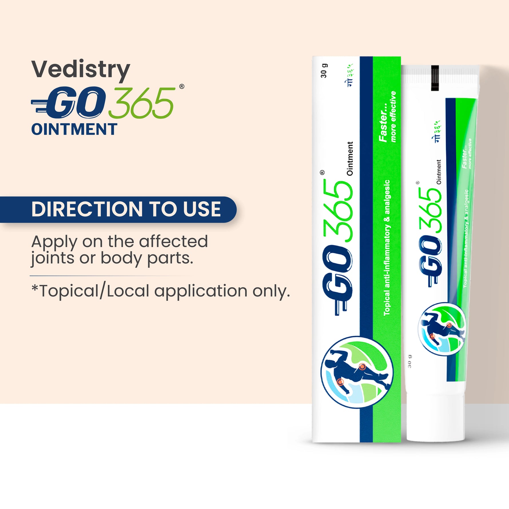 Vedistry Go365 Ointment 30g - Ayurvedic Joint Pain Relief & Muscle Cream