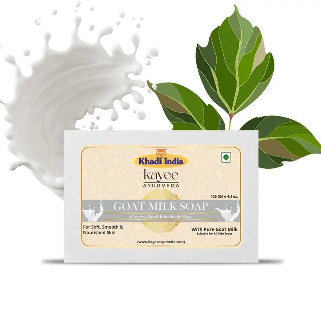 Kayee Ayurveda Goat Milk Soap for Men & Women | Moisturizing Herbal Bathing Soap for Soft, Smooth & Nourished Looking Skin | Gentle Daily Use Body Soap for Dry & Normal Skin