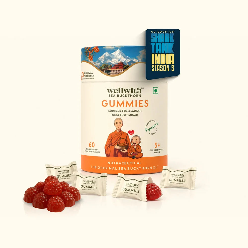 WellWith Sea Buckthorn Gummies With Natural Sugar (FOS) (30 Gummies)