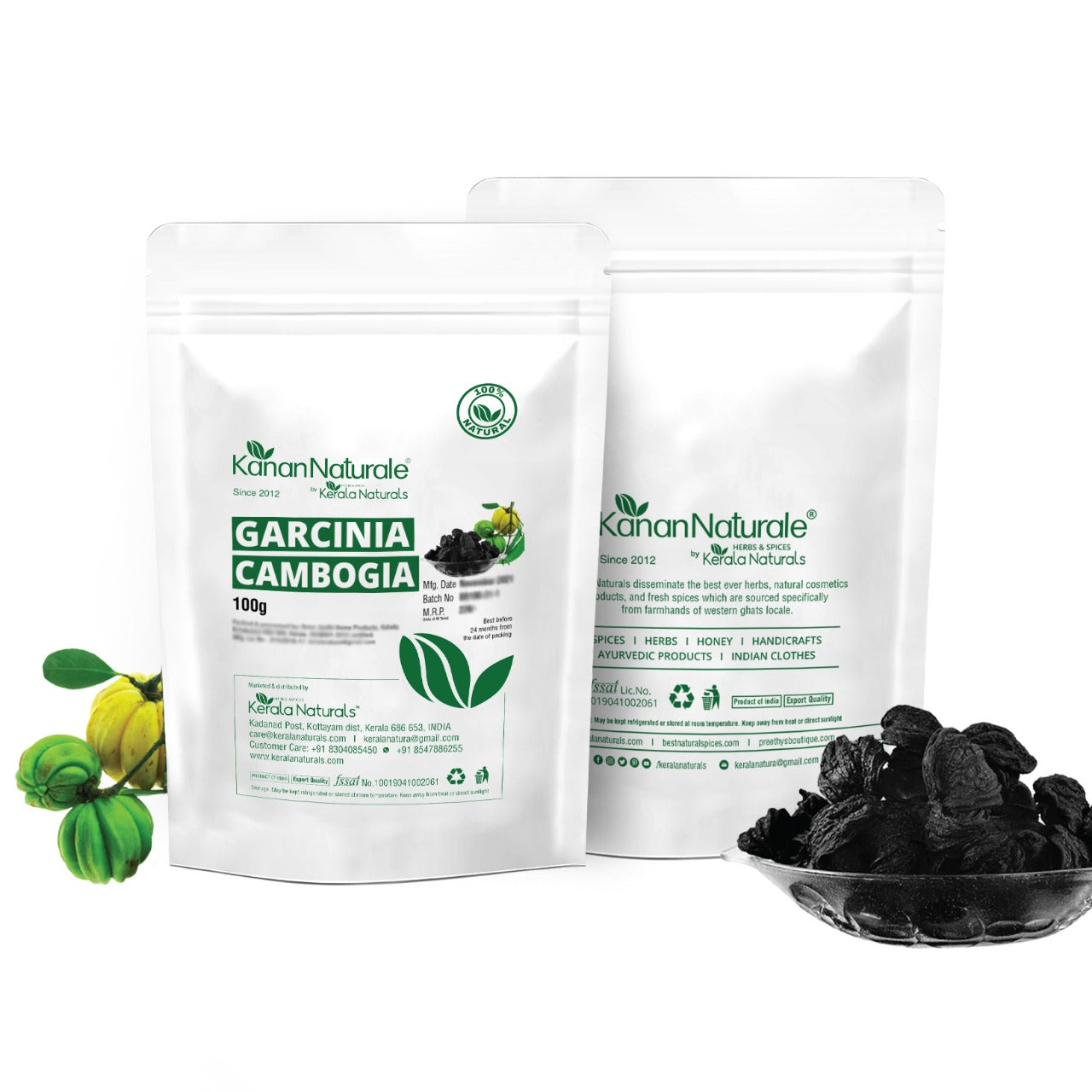 Kerala Naturals Garcinia Cambogia Powder 100g - High HCA Metabolism Booster