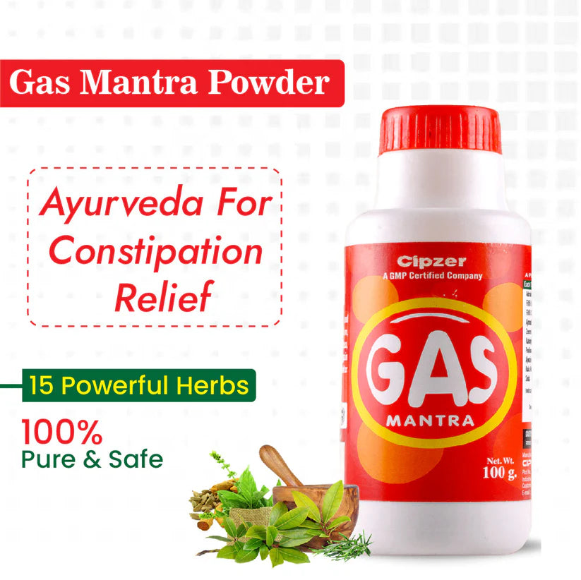 Cipzer Gas Mantra Powder - 100g | Herbal Relief for Gas, Acidity, Indigestion, Constipation & Bloating