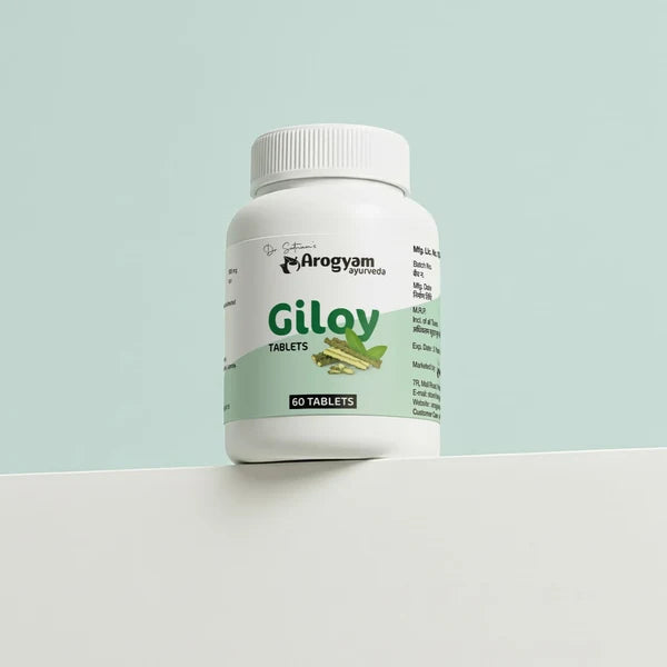 Dr. Satnam’s Arogyam Ayurveda Giloy Tablets (60 Tablets) | Standardized Pure Guduchi Extract for Immunity, Fever Defense & Blood Purification