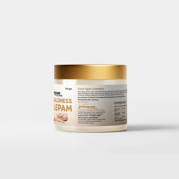 Dr. Satnam’s Arogyam Ayurveda Ginger Baldness Kesh Lepam Hair Pack (100g) | Traditional Ayurvedic Scalp Mask for Patchy Hair Loss, Follicle Stimulation & Scalp Revitalization
