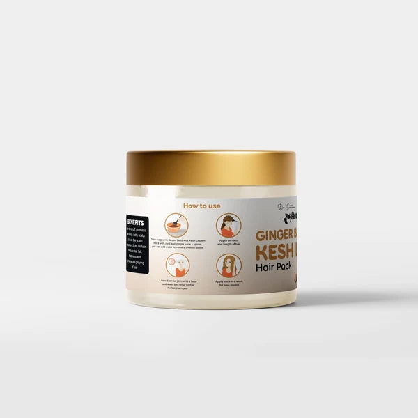 Dr. Satnam’s Arogyam Ayurveda Ginger Baldness Kesh Lepam Hair Pack (100g) | Traditional Ayurvedic Scalp Mask for Patchy Hair Loss, Follicle Stimulation & Scalp Revitalization