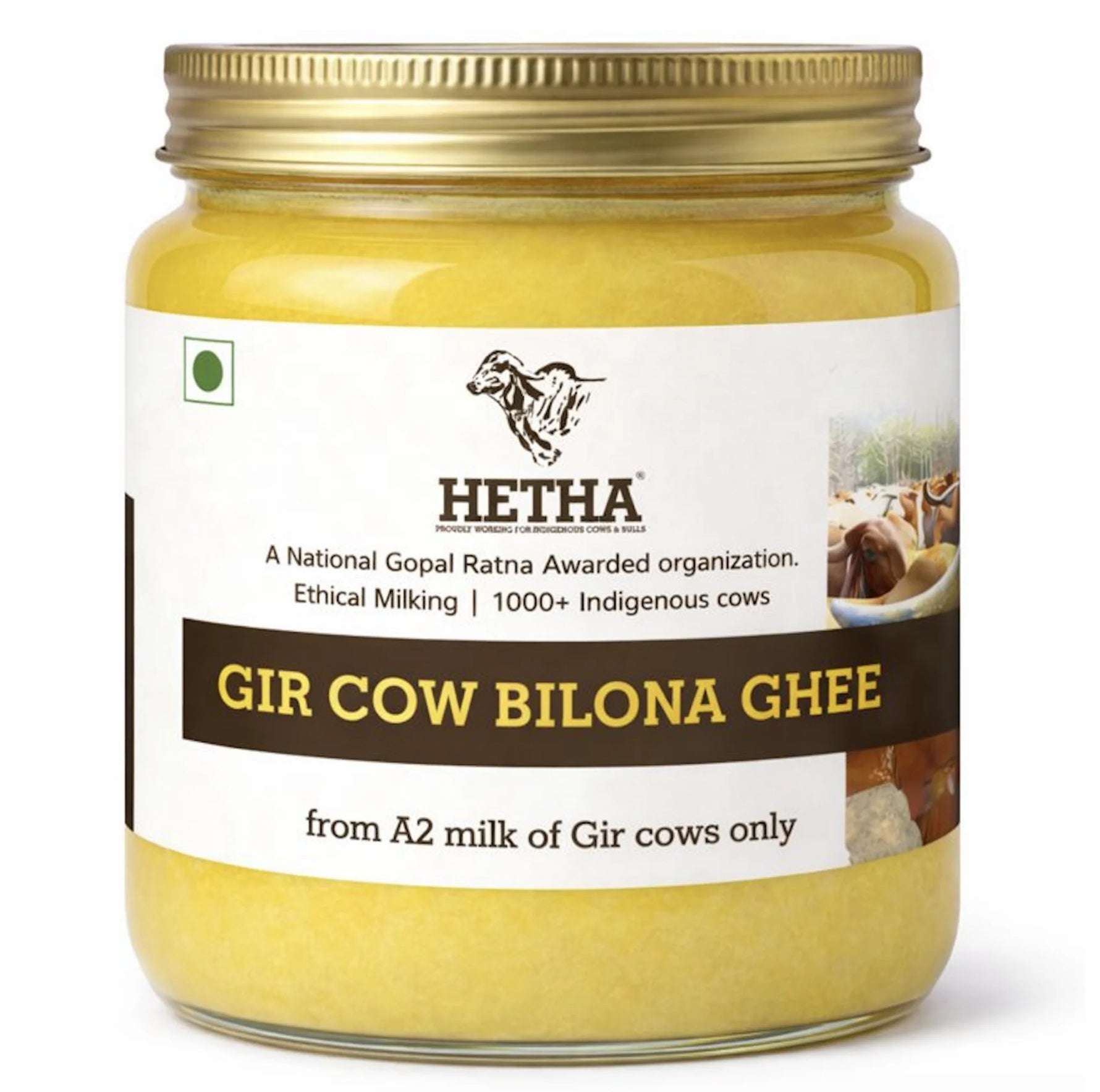 Hetha Gir Cow A2 cultured Bilona Ghee / A2 Ghee - 1000ml
