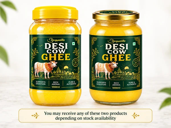 Arogyasiddhi Pure Desi Cow Ghee | Lab-Tested Daily Kitchen Essential | 1 L (1000 ml Glass/Plastic Jar)