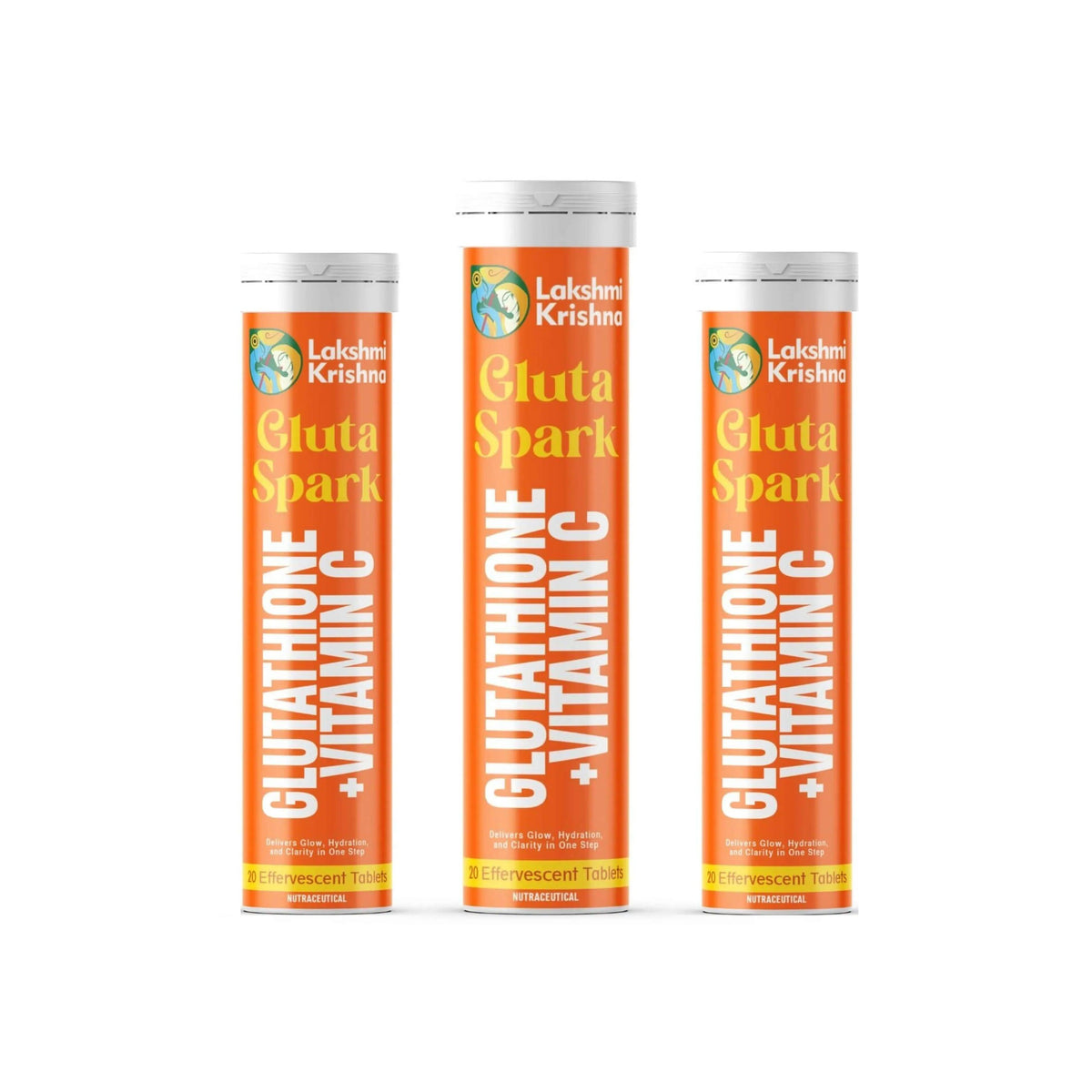 Lakshmi Krishna Naturals Gluta Spark Glutathione + Vitamin C Effervescent Tablets | 40 Tablets