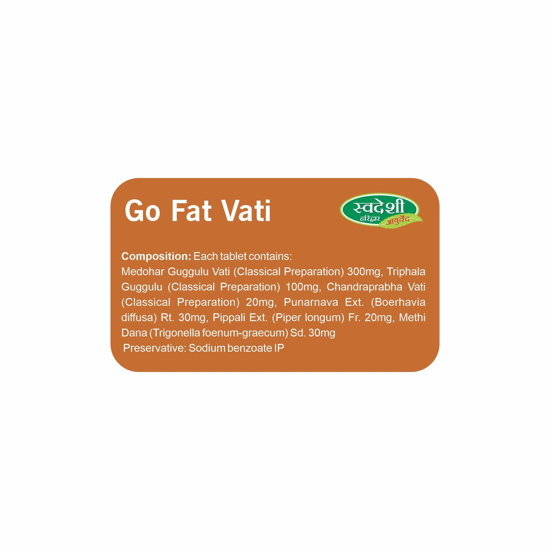 Swadeshi Go Fat Vati - 60 Tablets