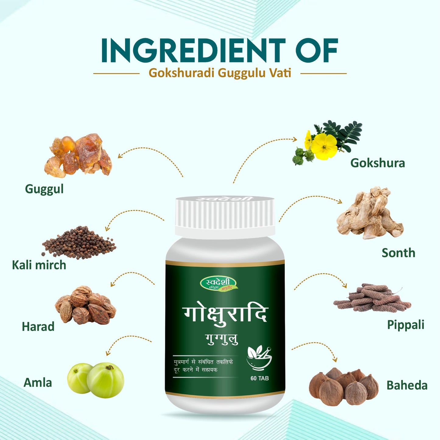 Swadeshi Gokshuradi Guggulu - 60 Tablets