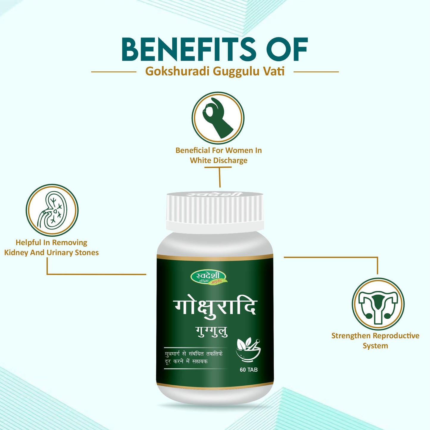 Swadeshi Gokshuradi Guggulu - 60 Tablets