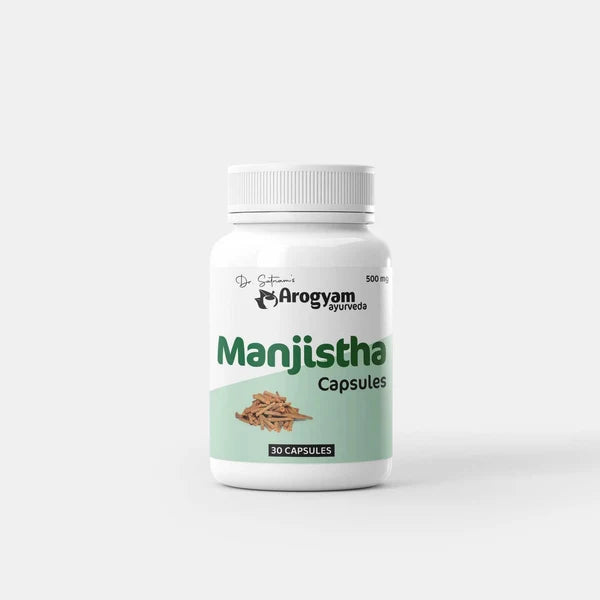 Arogyam Manjistha Capsules 500mg – Ayurvedic Herbal Supplement for Skin Wellness & Daily Health Support – 30 Capsules