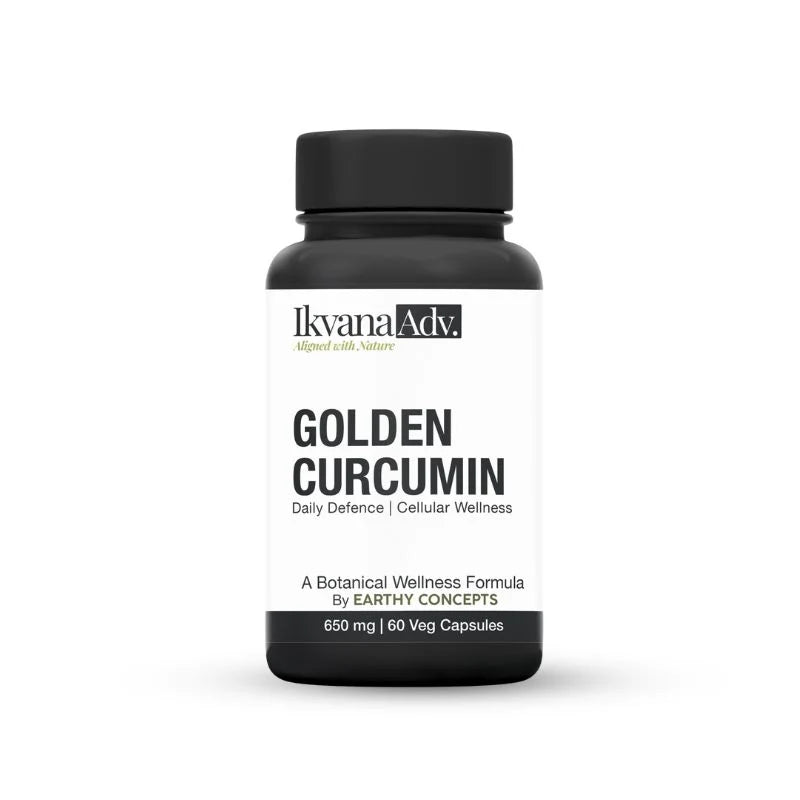 Ikvana GOLDEN CURCUMIN Joint Mobility & Antioxidant Support by Earthy Concepts - Concentrated Curcuminoids with Piperine - 60 Veggie Capsules