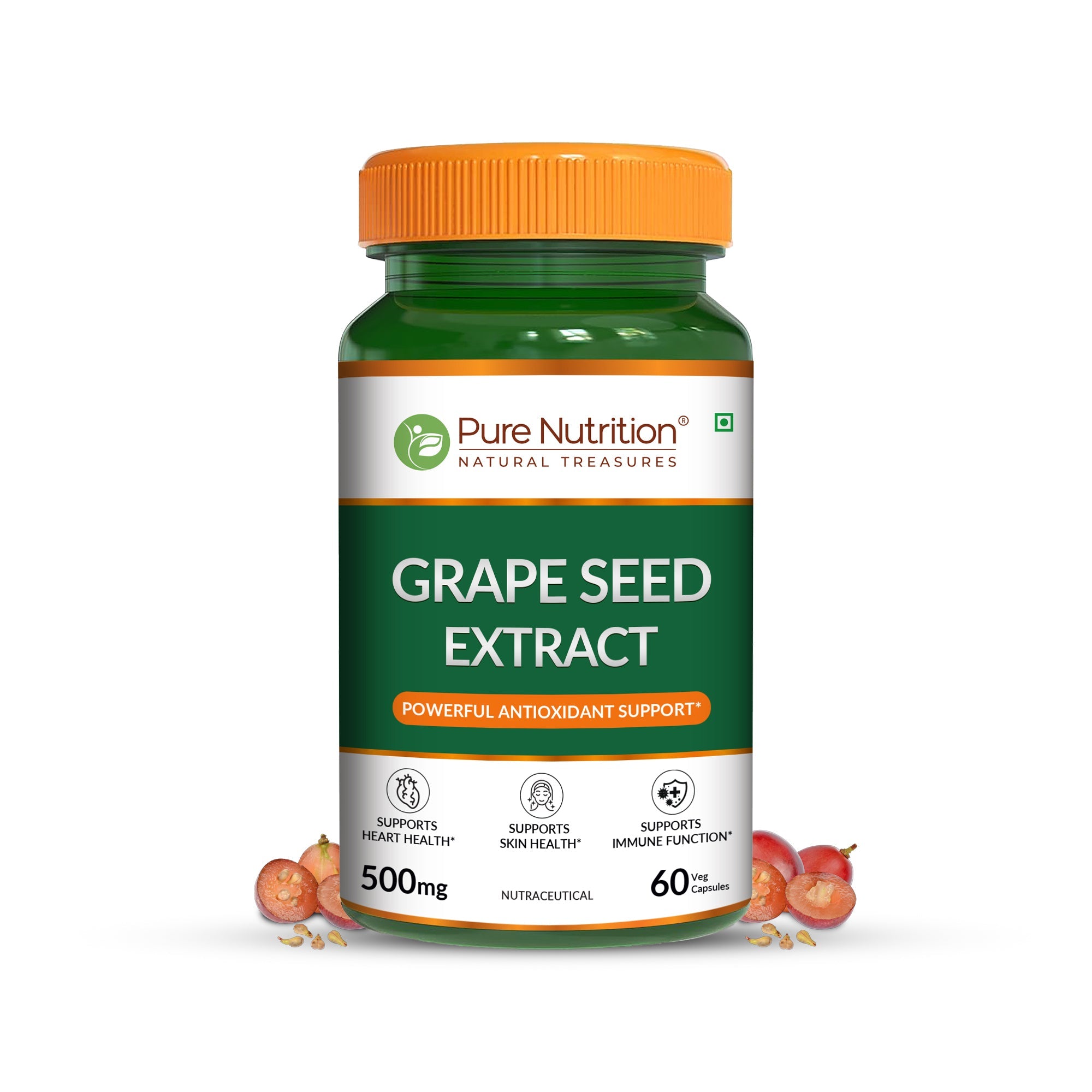 Pure Nutrition Grape Seed Extract 500mg – 60 Capsules | Antioxidant Support Formula
