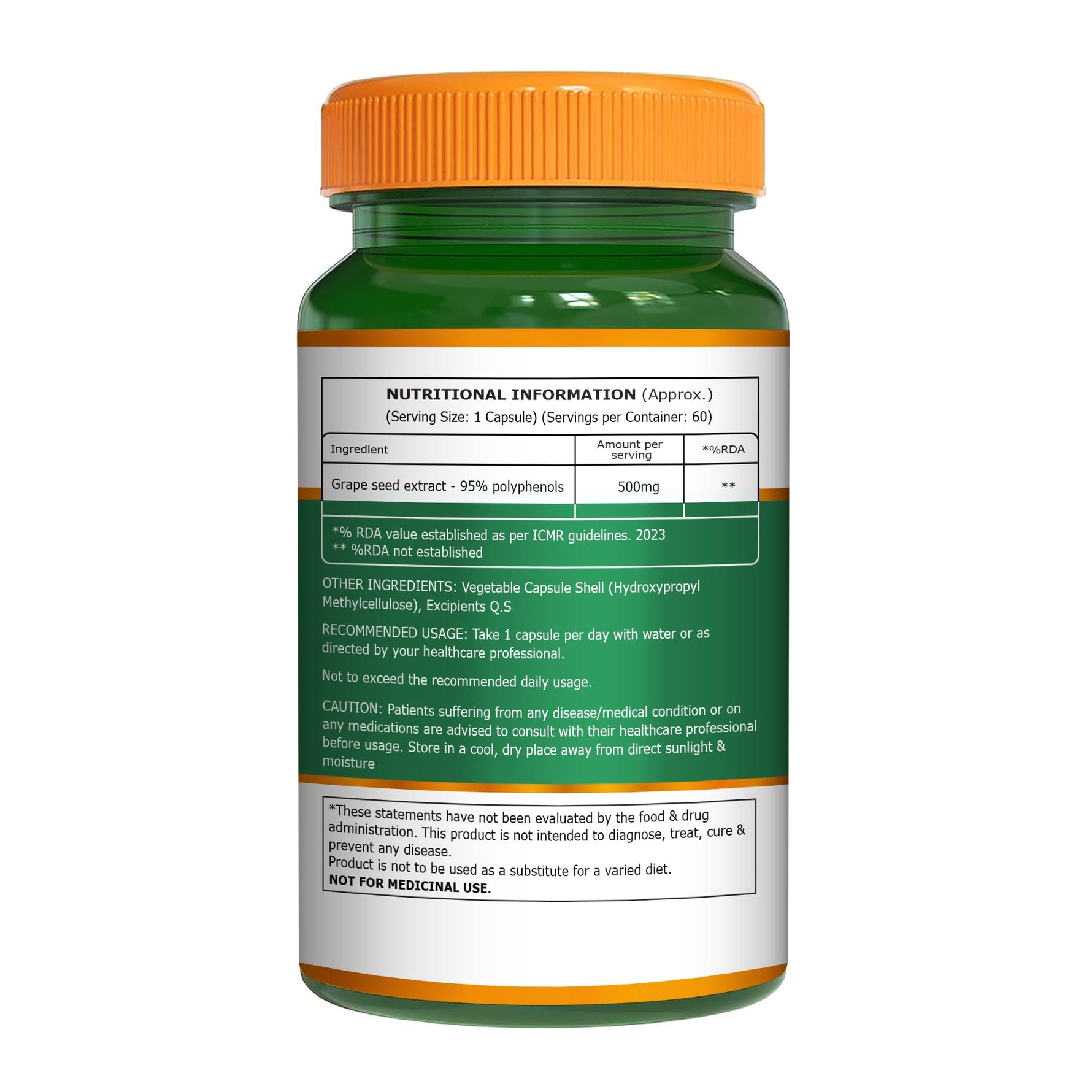 Pure Nutrition Grape Seed Extract 500mg – 60 Capsules | Antioxidant Support Formula