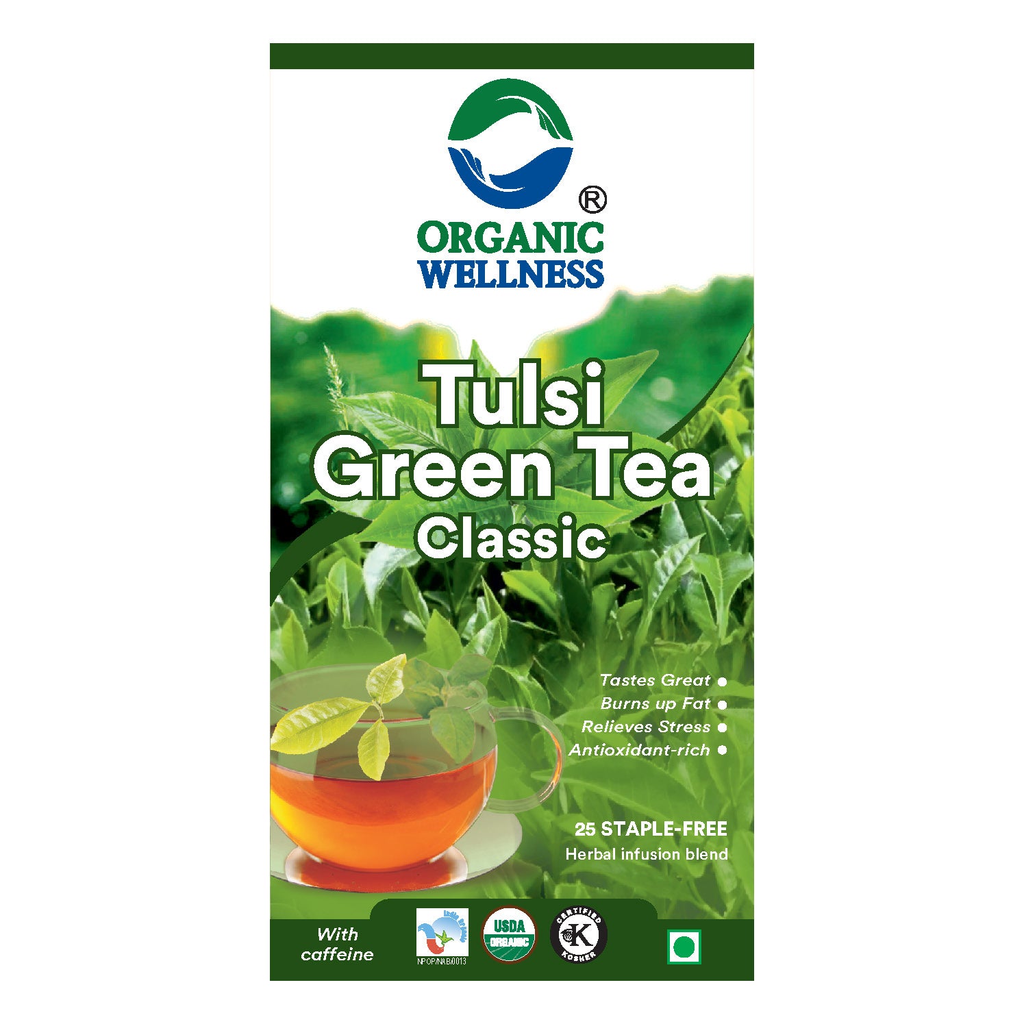 Organic Wellness Tulsi Green Tea Classic Teabags - 25 Teabags