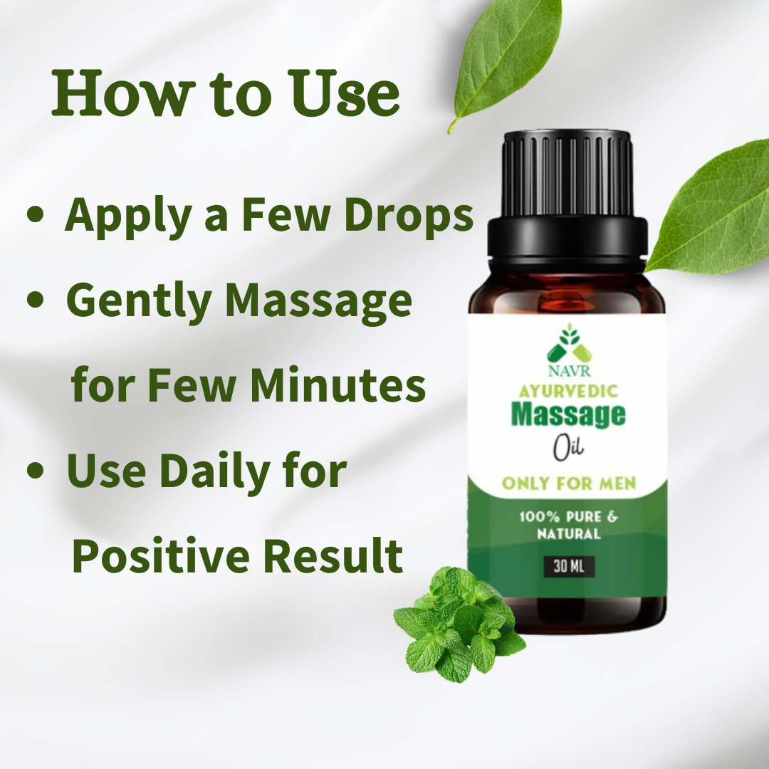 NAVR Massage Oil for Men, Pure and Natural, Enhancer Ayurvedic Massage Oil for Men 30 Ml Performance Oil restores energy & hardens the relaxing muscles Ashwagandha, Safed Musli, Shatawar, Loung