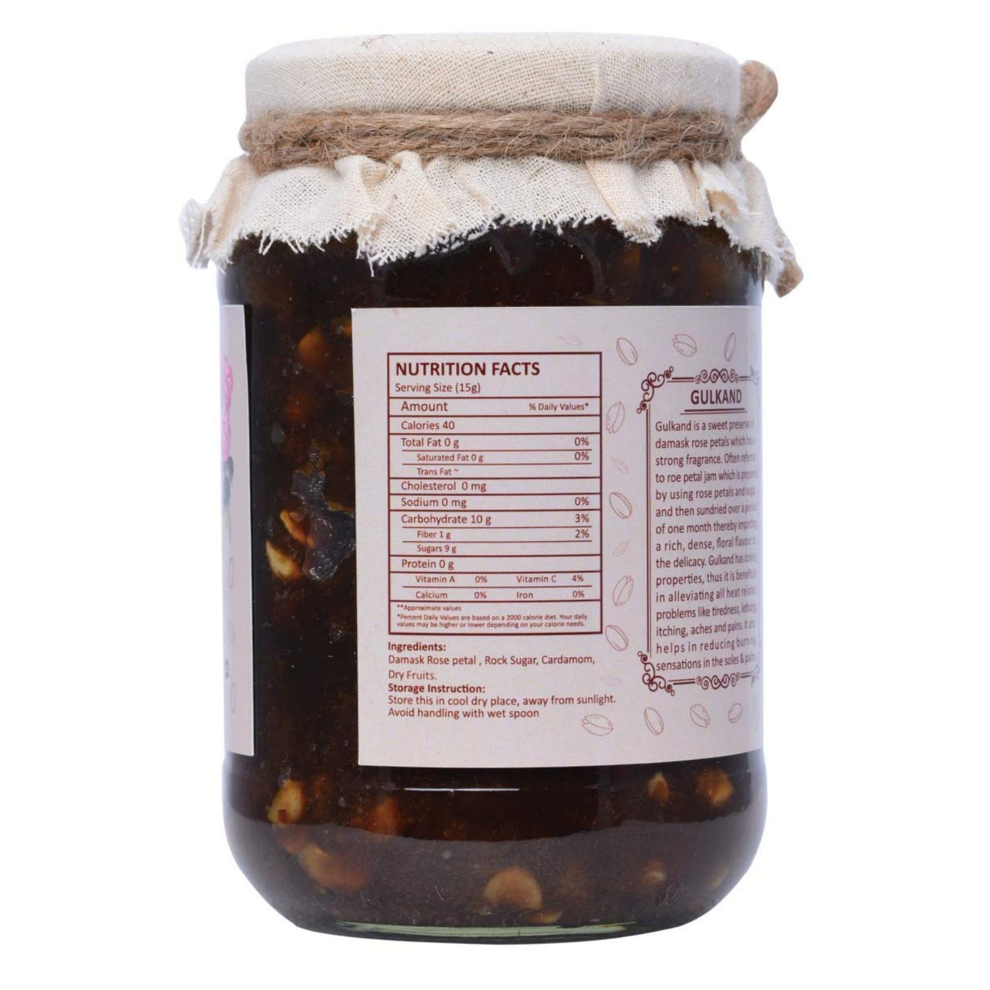 Vanalaya Natural Organic Dry Gulkand Prepared Using Sun Cooked Damask Rose Along with Dry Fruits