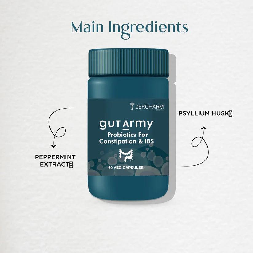 Zeroharm Gut Army Constipation IBS Capsules - 60 Capsules