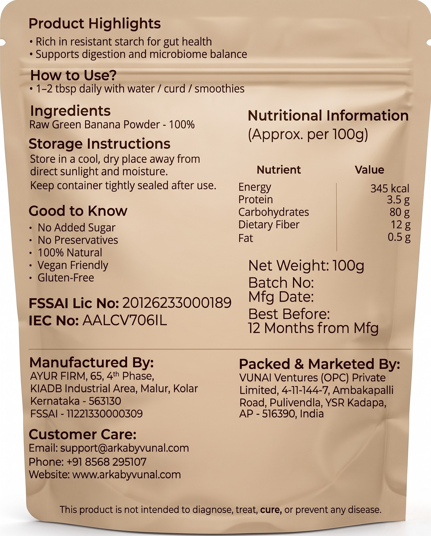 ARKA Gut Restore Ayurvedic Digestive Blend (100g)