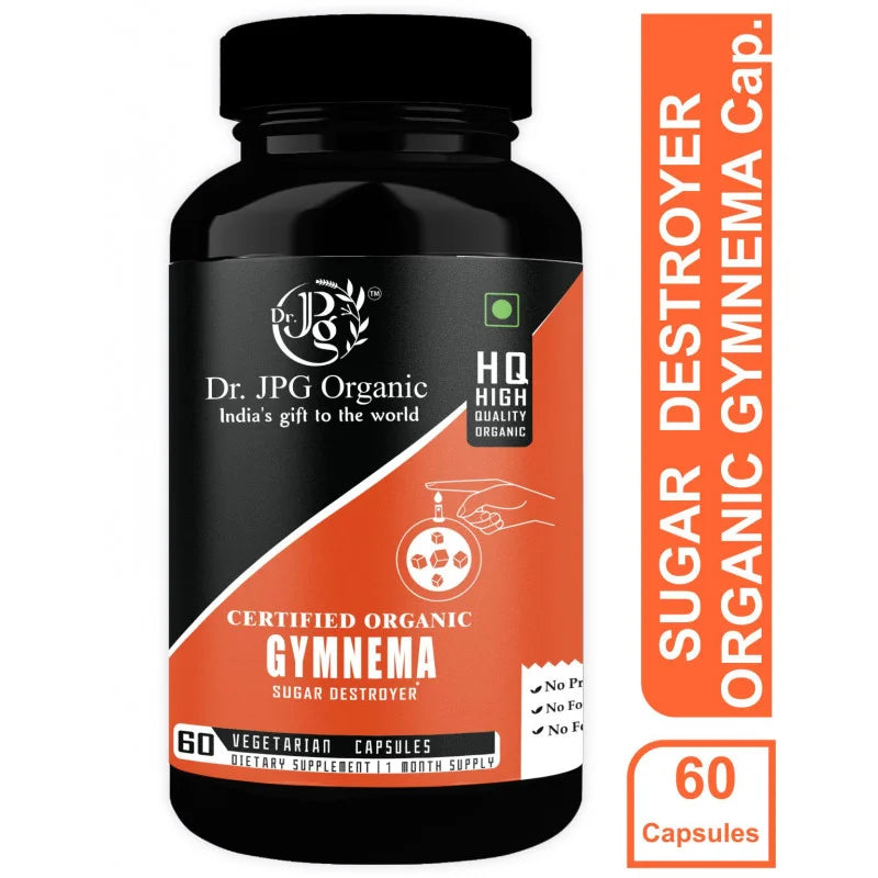 DR. JPG Organic Gymnema / Gudmar Capsules (500mg, 120 Veg Capsules) – Pack of 2 | For Blood Sugar Support & Metabolism | 100% Certified Organic Gymnema Sylvestre